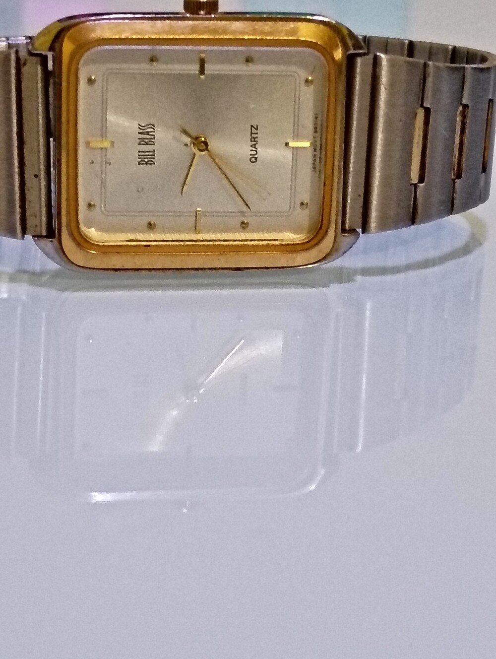bill blass Two-Tone Square Dial Quartz Watch - Gold and Silver
